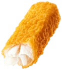 A fish finger showing its white flaky centre